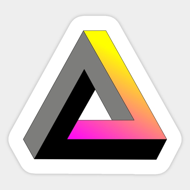 Impossible triangle with magenta to yellow gradient Sticker by TRIME